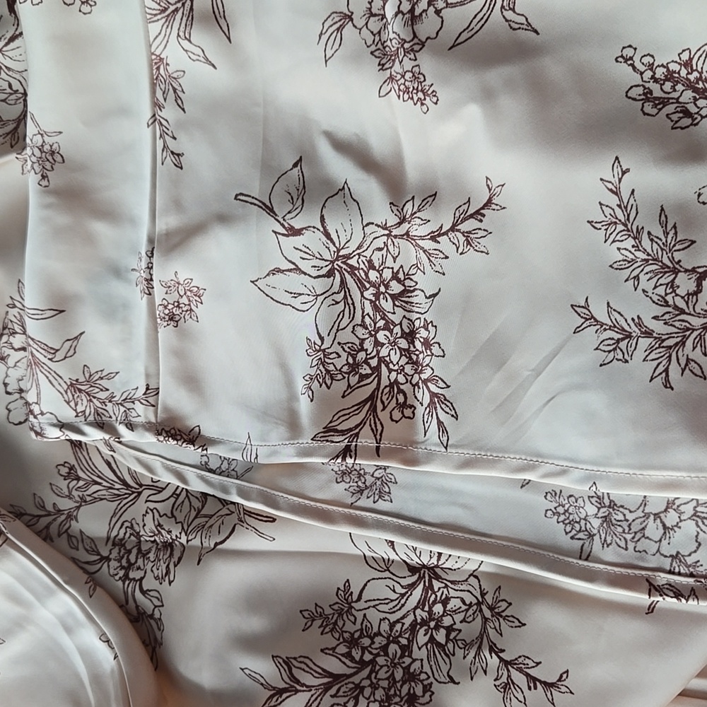 NWOT Lace Trim Satin Midi Dress - Picture 5 of 6